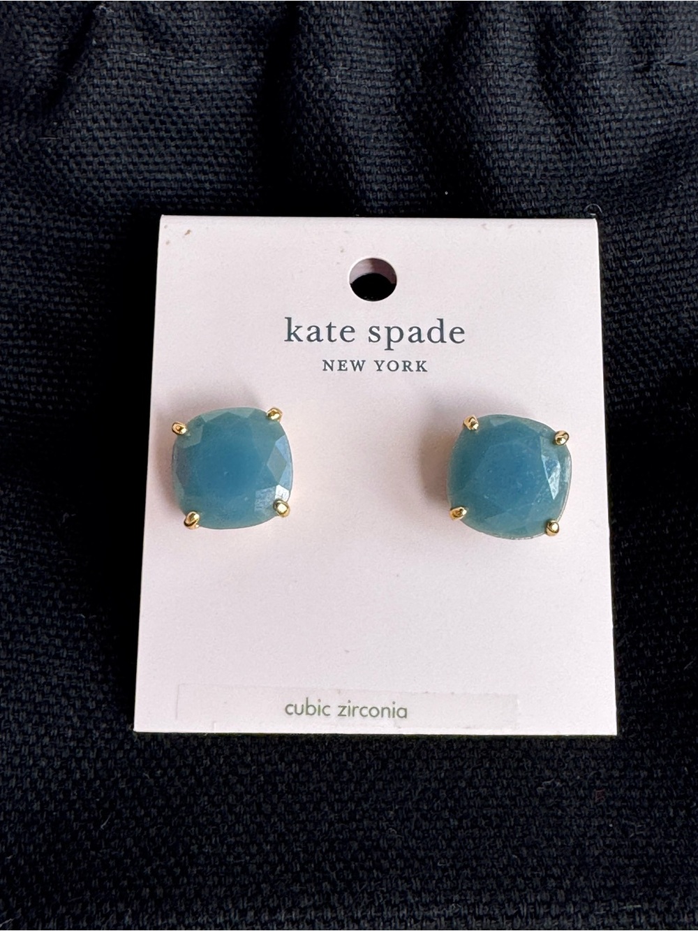 kate spade Blue-Turquoise Cushion Stud Earrings